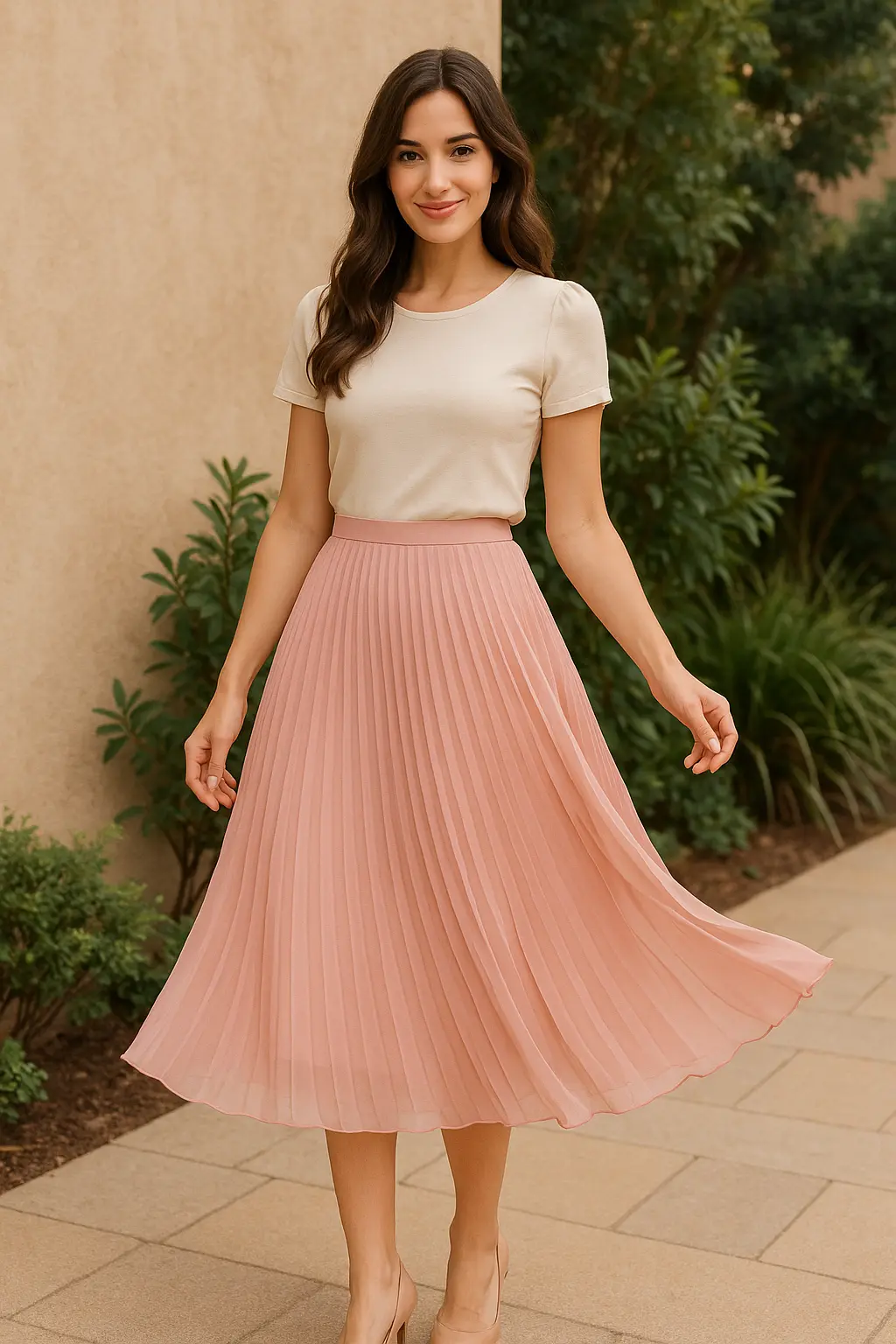 Saia Plissada Chiffon Élise